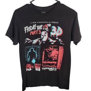 Friday the 13th Part 3 3D Tee Shirt Jason Voorhees Men Sz Small Horror Film III